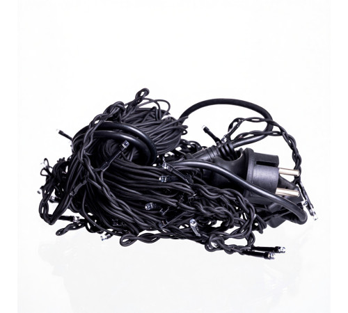 Гірлянда вулична Бахрома 105 LED, 6 м, від мережі, чорний кабель, синій