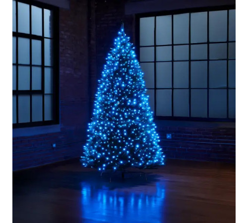 Гірлянда-нитка Роса Хвойна лапа 3000 LED, 100 м, від мережі, білий кабель, синій