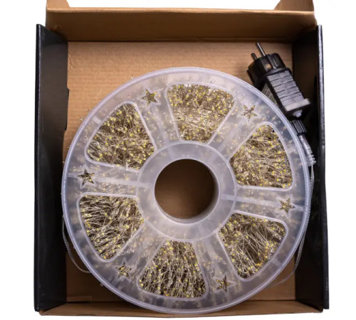 Гірлянда-нитка Роса Хвойна лапа 3000 LED, 100 м, від мережі, білий кабель, білий