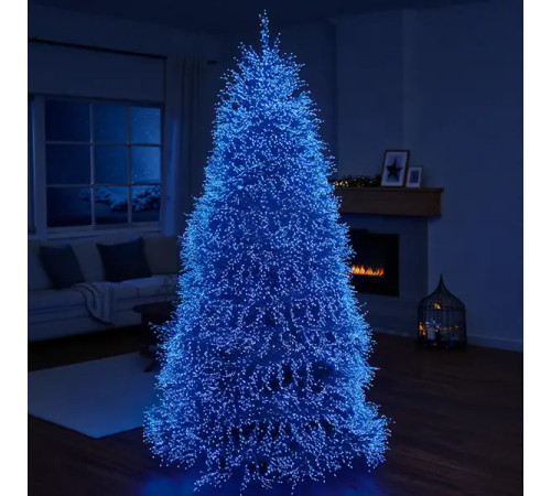 Гірлянда-нитка Роса Хвойна лапа 3000 LED, 100 м, від мережі, зелений кабель, синій