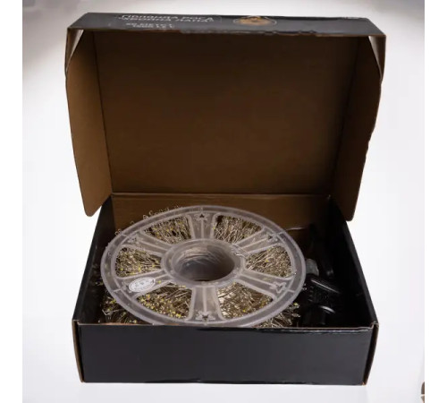 Гірлянда-нитка Роса Хвойна лапа 1500 LED, 50 м, від мережі, білий кабель, жовтий