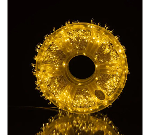 Гірлянда-нитка Роса Хвойна лапа 1500 LED, 50 м, від мережі, білий кабель, жовтий