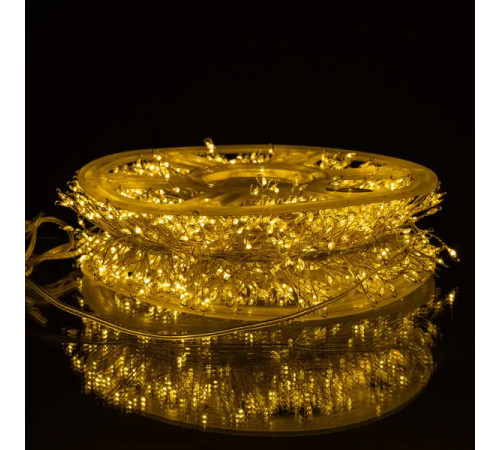 Гірлянда-нитка Роса Хвойна лапа 1500 LED, 50 м, від мережі, білий кабель, жовтий