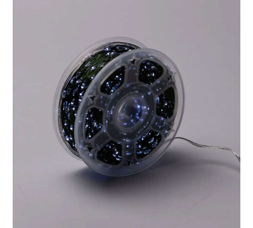 Гірлянда-нитка Роса 2000 LED, 200 м, з пультом, від мережі, зелений кабель, білий