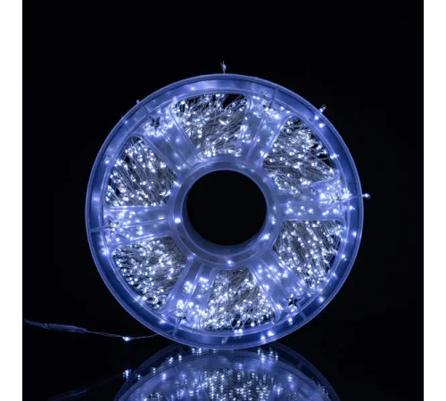 Гірлянда-нитка Роса Хвойна лапа 1500 LED, 50 м, від мережі, білий кабель, білий