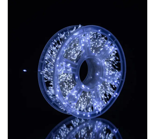 Гірлянда-нитка Роса Хвойна лапа 1500 LED, 50 м, від мережі, білий кабель, білий