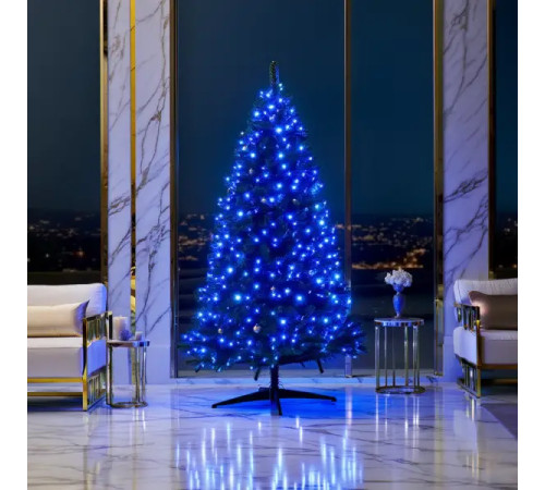 Гірлянда-нитка Роса Хвойна лапа 1500 LED, 50 м, від мережі, білий кабель, синій