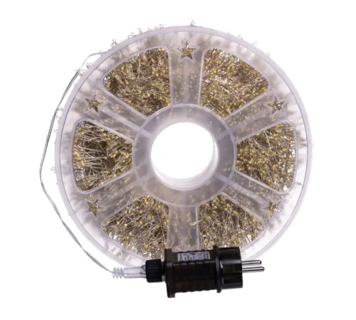 Гірлянда-нитка Роса Хвойна лапа 1500 LED, 50 м, від мережі, білий кабель, мультиколор