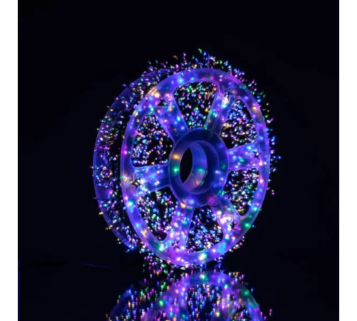 Гірлянда-нитка Роса Хвойна лапа 1500 LED, 50 м, від мережі, зелений кабель, мультиколор