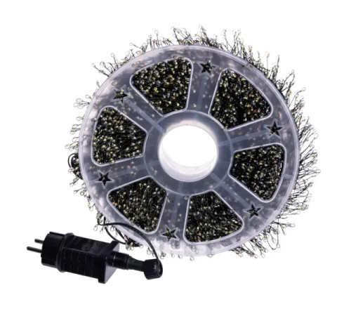 Гірлянда-нитка Роса Хвойна лапа 1500 LED, 50 м, від мережі, зелений кабель, мультиколор