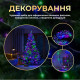 Гірлянда-нитка Роса Хвойна лапа 1500 LED, 50 м, від мережі, зелений кабель, мультиколор