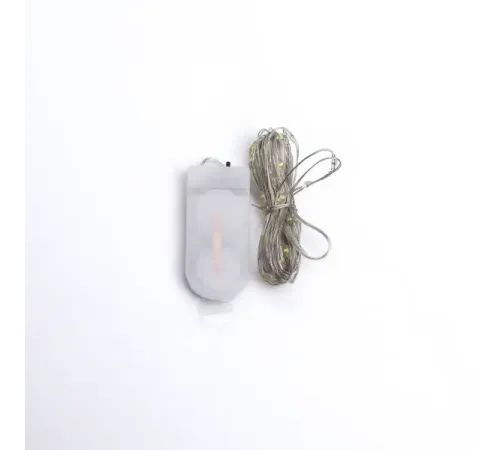 Гірлянда-нитка Роса 50 LED, 5 м, на батарейках, білий кабель, жовтий