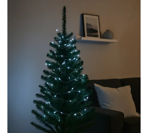 Гірлянда-нитка 120 LED 10 м, від мережі, прозорий кабель, білий