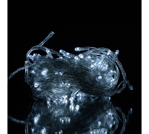 Гірлянда-нитка 120 LED 10 м, від мережі, прозорий кабель, білий