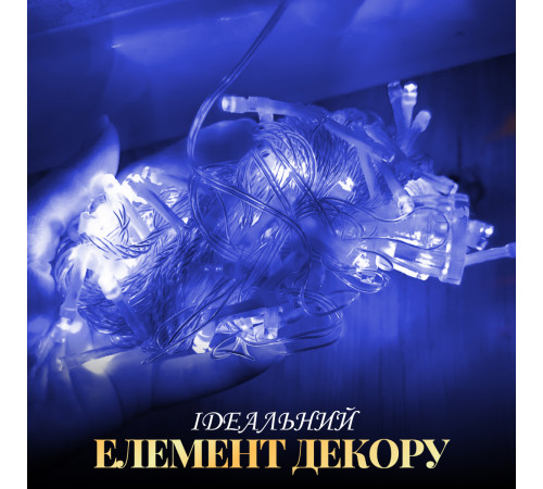 Гірлянда Нитка 300 LED, 16 м, прозорий кабель, синій Гірлянда Нитка 300 LED, 16 м, прозорий кабель, синій
