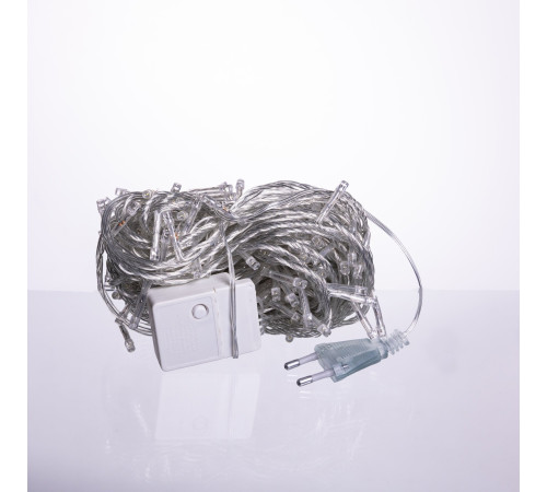 Гірлянда-нитка 160 LED, 16 м, від мережі, прозорий кабель, білий