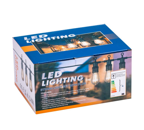 Ретро-гірлянда вулична 10 LED F27, 5 м, тепле світло Ретро-гірлянда вулична 10 LED F27, 5 м, тепле світло