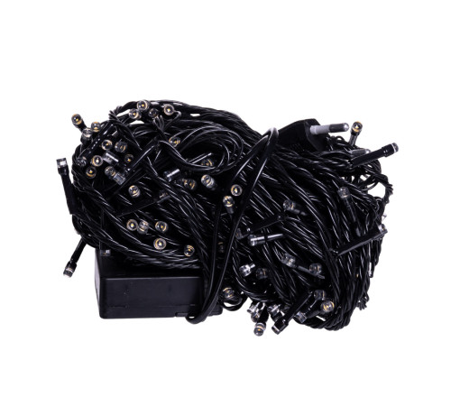 Гірлянда-нитка 180 LED, 18 м, від мережі, чорний кабель, білий