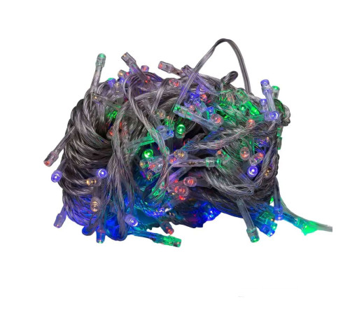Гірлянда-нитка 190 LED, 18 м, від мережі, прозорий кабель, мультиколор