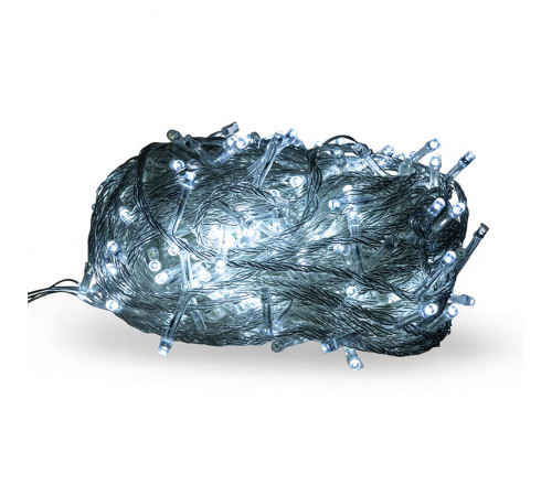 Гірлянда-нитка 220 LED, 22 м, від мережі, прозорий кабель, білий