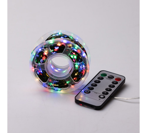 Гірлянда Роса нитка 500 LED, 50 м, з пультом, від мережі, зелена оболонка, мультиколор Гірлянда Роса нитка 500 LED, 50 м, з пультом, від мережі, зелена оболонка, мультиколор