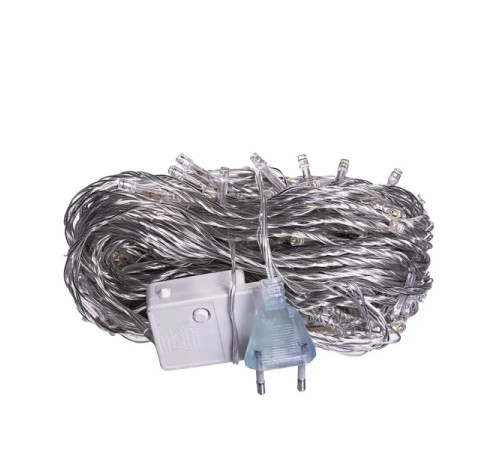 Гірлянда-нитка 220 LED, 22 м, від мережі, прозорий кабель, жовтий