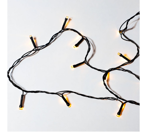 Гірлянда-нитка 220 LED, 22 м, від мережі, чорний кабель, жовтий