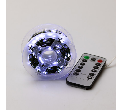 Гірлянда Роса нитка 500 LED, 50 м, з пультом, від мережі, зелена оболонка, білий Гірлянда Роса нитка 500 LED, 50 м, з пультом, від мережі, зелена оболонка, білий