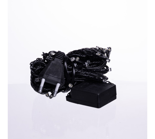 Гірлянда-нитка 50 LED, 6 м, від мережі, чорний кабель, білий