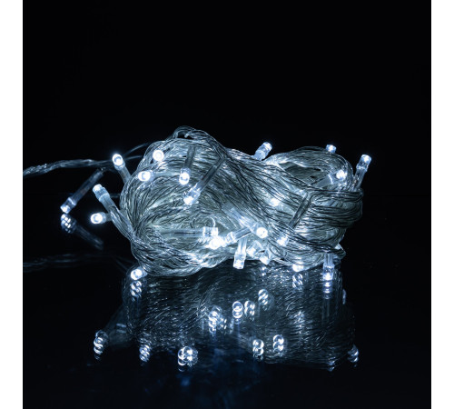 Гірлянда-нитка 50 LED, 6 м, від мережі, прозорий кабель, білий