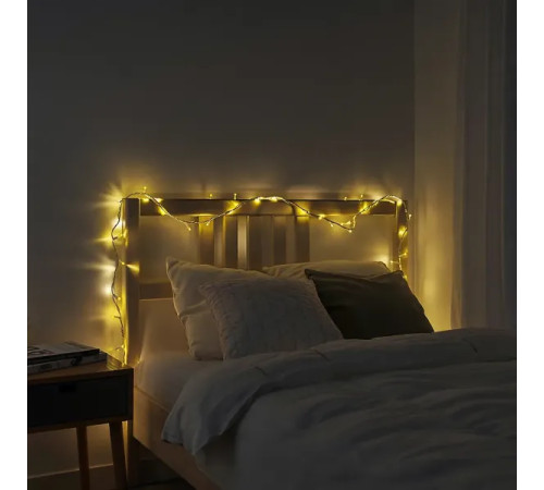 Гірлянда-нитка 50 LED, 6 м, від мережі, прозорий кабель, жовтий