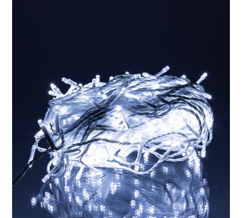 Гірлянда-нитка вулична Різдвяна фея 300 LED, 30 м, від мережі, білий кабель, білий