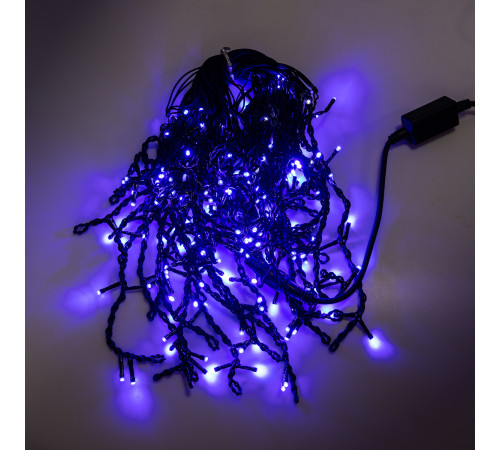 Гірлянда вулична Бахрома 200 LED, 12 м, чорний кабель, синій Гірлянда вулична Бахрома 200 LED, 12 м, чорний кабель, синій