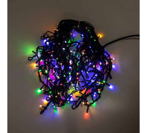 Гірлянда вулична Бахрома 200 LED, 12 м, чорний кабель, мультиколор Гірлянда вулична Бахрома 200 LED, 12 м, чорний кабель, мультиколор