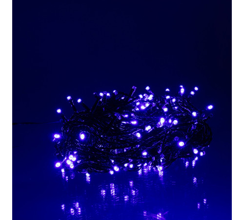 Гірлянда-нитка вулична Різдвяна фея 300 LED, 30 м, від мережі, чорний кабель, синій