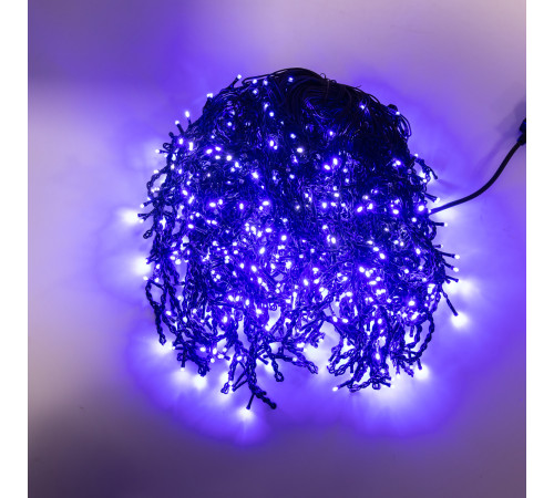 Гірлянда вулична Бахрома 1500 LED, 50 м, чорний кабель, синій