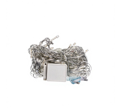 Гірлянда-штора 64 LED, 1,5х1,5 м, від мережі, прозорий кабель, жовтий