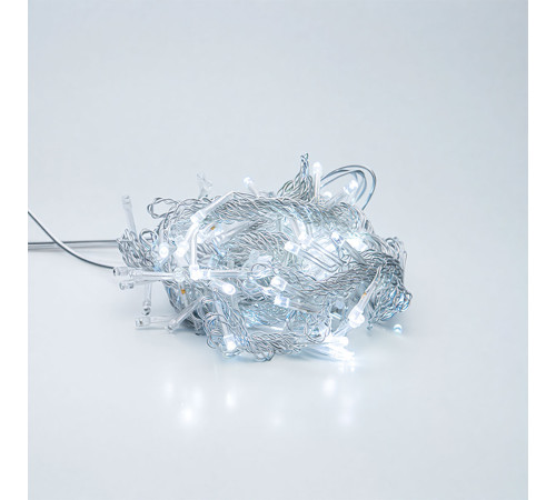 Гірлянда-штора 80 LED, 2х2 м, від мережі, білий кабель, білий