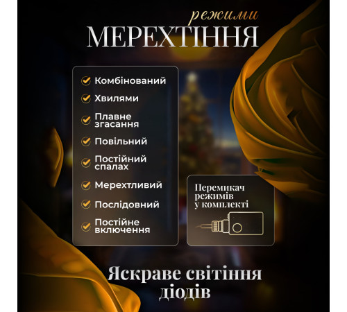 Гірлянда-штора Місяць та зірки, 3*0,9 м, 12 фігур, білий Гірлянда-штора Місяць та зірки, 3*0,9 м, 12 фігур, білий