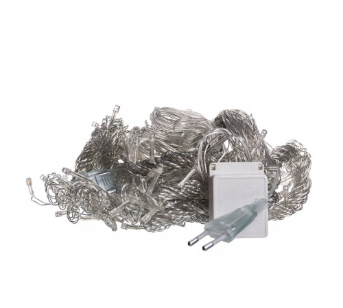 Гірлянда-штора 192 LED, 3х3 м, від мережі, прозорий кабель, жовтий