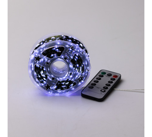 Гірлянда Роса нитка 1000 LED, 100 м, з пультом, від мережі, зелена оболонка, білий Гірлянда Роса нитка 1000 LED, 100 м, з пультом, від мережі, зелена оболонка, білий