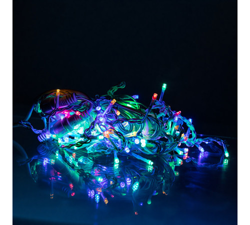 Гірлянда вулична Бахрома 135 LED, 6 м, від мережі, білий кабель, мультиколор