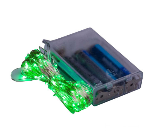 Гірлянда Роса нитка 100 LED, 10 м, на батарейках, зелений Гірлянда Роса нитка 100 LED, 10 м, на батарейках, зелений