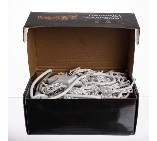 Гірлянда вулична Бахрома 200 LED, 12 м від мережі, білий кабель, жовтий