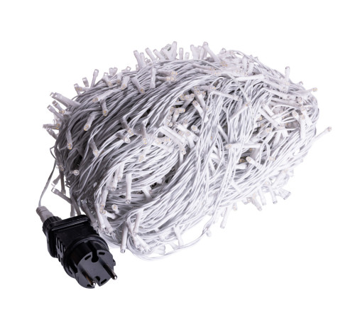 Гірлянда-нитка вулична 1000 LED, 100 м, від мережі, білий кабель, білий