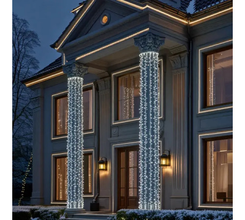 Гірлянда-нитка вулична 500 LED, 50 м, від мережі, білий кабель, білий