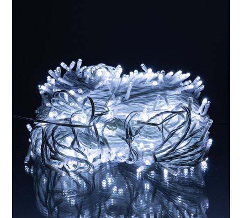 Гірлянда-нитка вулична 500 LED, 50 м, від мережі, білий кабель, білий