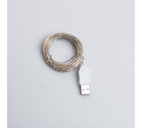 Гірлянда Роса 100 LED, 10 м, від USB, жовтий Гірлянда Роса 100 LED, 10 м, від USB, жовтий