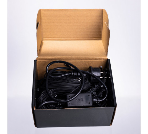 Гірлянда вулична Бахрома 200 LED, 12 м, від мережі, чорний кабель, синій