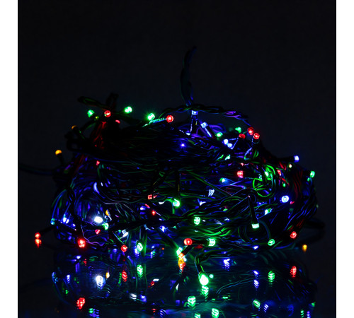 Гірлянда вулична Бахрома 200 LED, 12 м, від мережі, чорний кабель, мультиколор